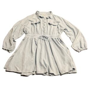 Kori Women’s Blue Flax Blend Mini Shirt Dress Size Large